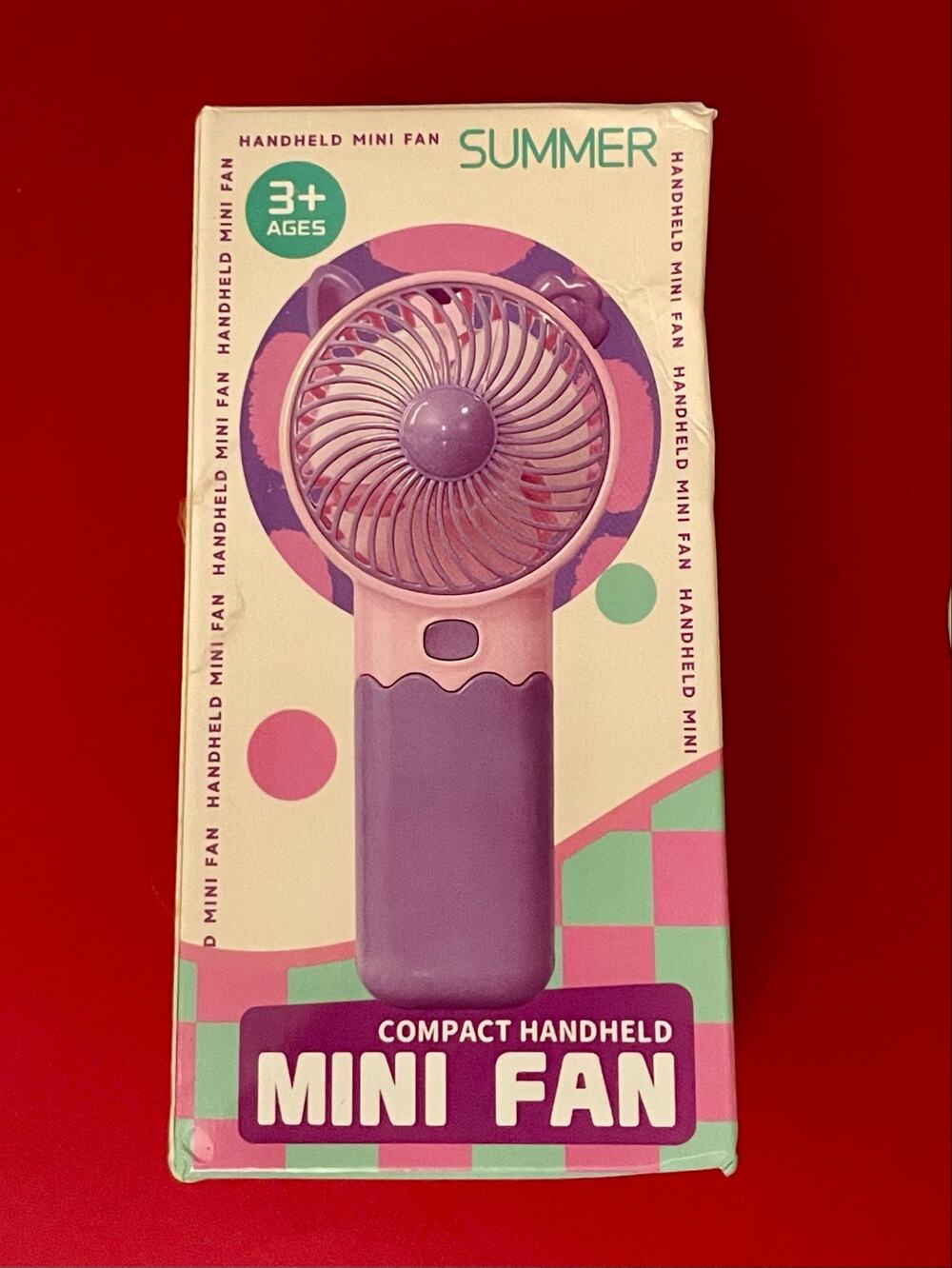 New Mini Fan Plastic Compact Handheld Portable Ages 3 to Adult Purse Size